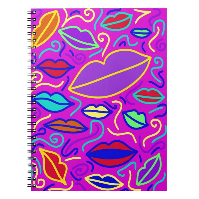 Cuaderno Bloc de notas de labios vibrantes (Frente)