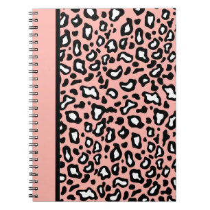 Cuaderno Bloc de notas de leopardo rosa y negro