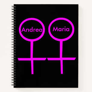 Cuaderno Bloc de notas de Lesbianas Amantes Personalizados