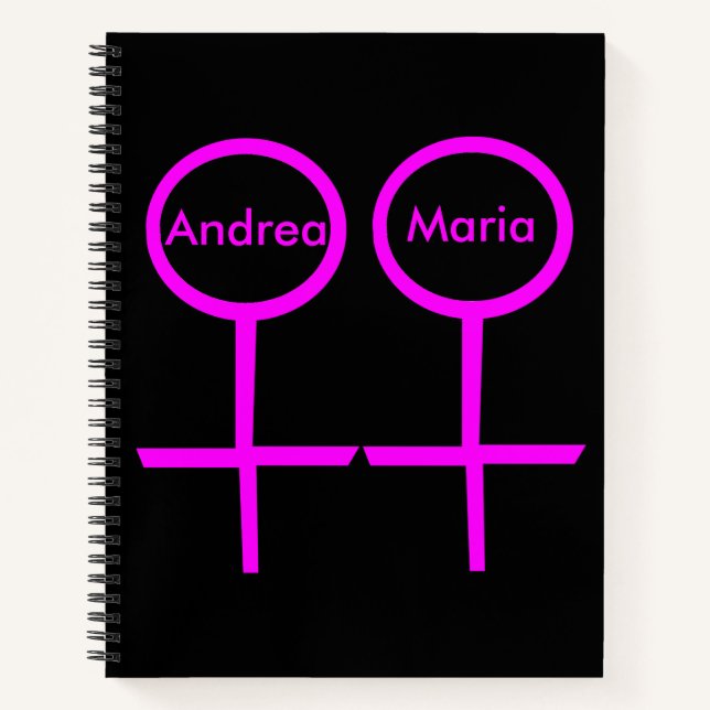 Cuaderno Bloc de notas de Lesbianas Amantes Personalizados (Anverso)
