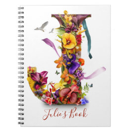 Cuaderno bloc de notas de letra J personalizado