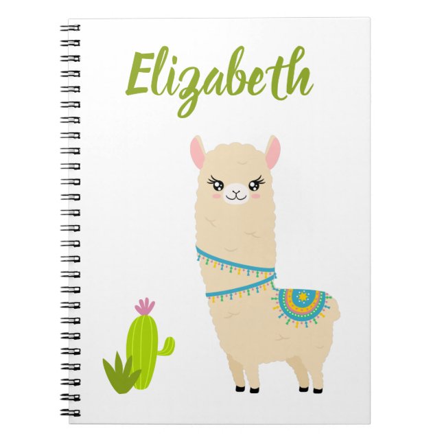Cuaderno Bloc de notas de Llama de personalizable (Frente)