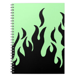 Cuaderno bloc de notas de llamas verdes