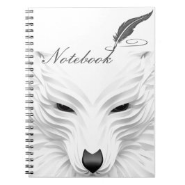 Cuaderno bloc de notas de lobo blanco