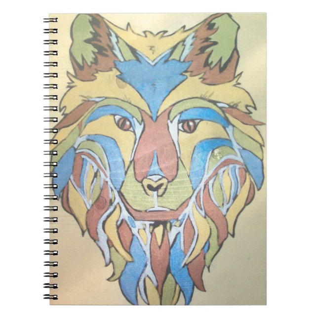 Cuaderno Bloc de notas de lobo metálico (Frente)