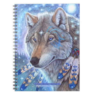 Cuaderno Bloc de notas de lobo místico