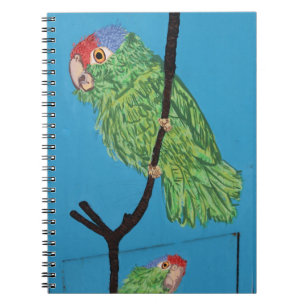 Cuaderno bloc de notas de loro verde