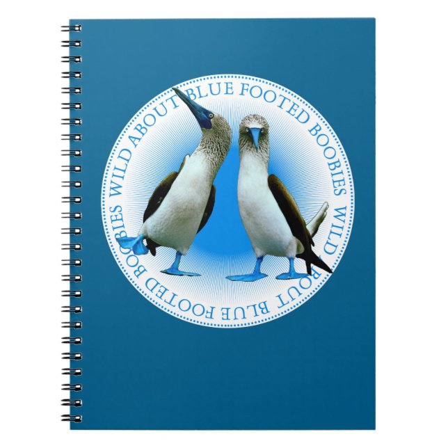 Cuaderno Bloc de notas de los Boobies con pies azules en la (Frente)