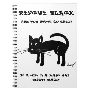Cuaderno Bloc de notas de los gatos negros de rescate