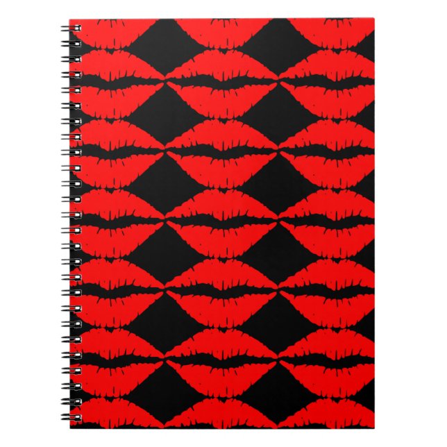 Cuaderno Bloc de notas de los labios rojos (Frente)