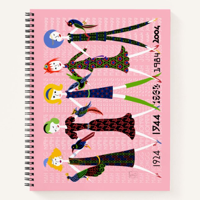 Cuaderno Bloc de notas de Mah Jongg de 100 años (Anverso)