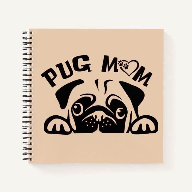 Cuaderno Bloc de notas de mamá de pug (Anverso)