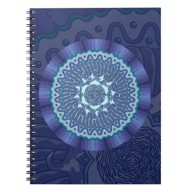 Cuaderno Bloc de notas de Mandala de agua (Frente)