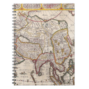 Cuaderno Bloc de notas de mapas de Asia Sudoriental vintage