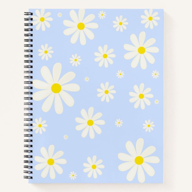 Cuaderno Bloc de notas de margarita azul (Anverso)