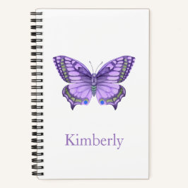 Cuaderno Bloc de notas de mariposa morada