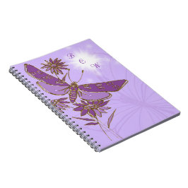 Cuaderno Bloc de notas de mariposa morada
