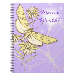 Cuaderno Bloc de notas de mariposa morado