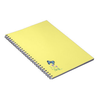 Cuaderno Bloc de notas de mariposa y flor silvestre