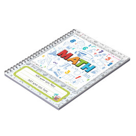 Cuaderno Bloc de notas de matemáticas modificable de vuelta