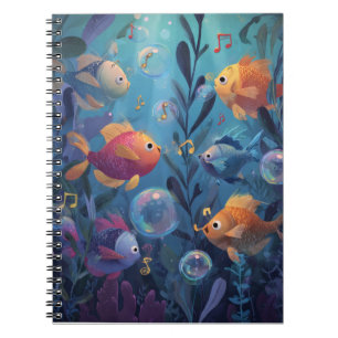 Cuaderno Bloc de notas de melodía para peces musicales en a