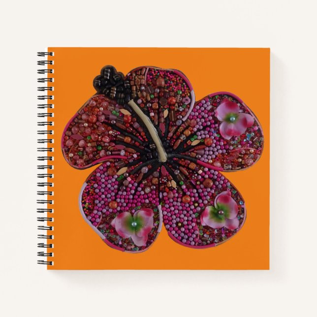 Cuaderno Bloc de notas de mosaico para cuentas de Hibiscus (Anverso)