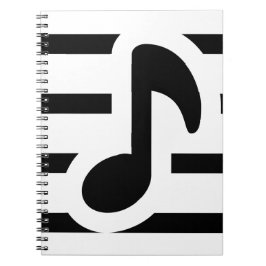 Cuaderno bloc de notas de música.