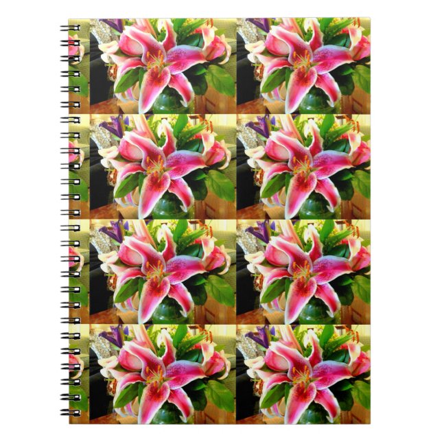 Cuaderno bloc de notas de naipes con estrella rosa (Frente)
