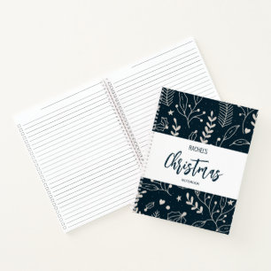 Cuaderno Bloc de notas de Navidades azul de la Marina
