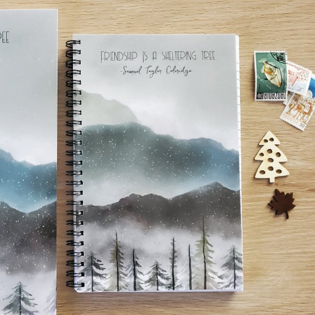 Cuaderno Bloc de notas de nieve y espiral de árbol de monta (Subido por el creador)