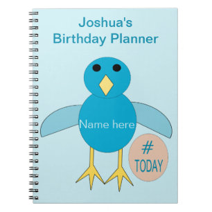 Cuaderno Bloc de notas de niño de cumpleaños azul personali