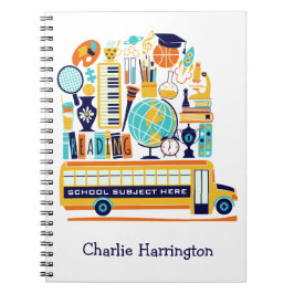 Cuaderno bloc de notas de nombre personalizado de Ilustraci