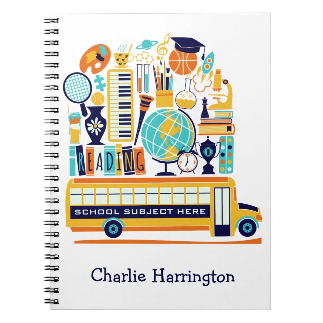 Cuaderno bloc de notas de nombre personalizado de Ilustraci (Frente)