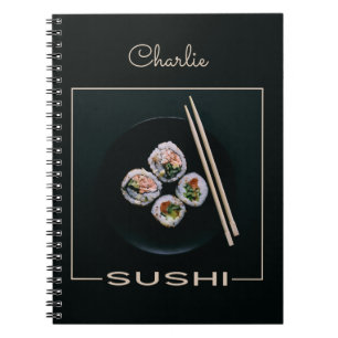 Cuaderno bloc de notas de nombres personalizado de Sushi