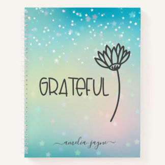 Cuaderno Bloc de notas de notas de gratitud por flor de Omb
