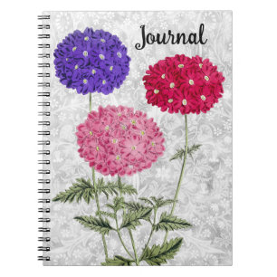Cuaderno Bloc de notas de notas de Hydrangea de estilo vint