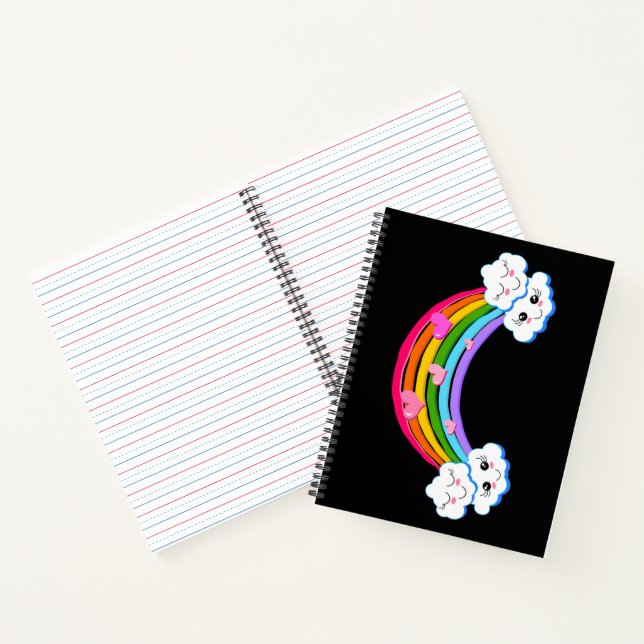 Cuaderno Bloc de notas de nubes arco iris (Interior)