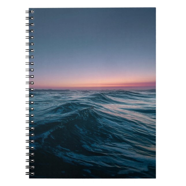 Cuaderno Bloc de notas de olas de sol oceánicas tranquilas (Frente)