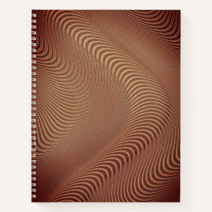 Cuaderno Bloc de notas de ondas marrones abstractas