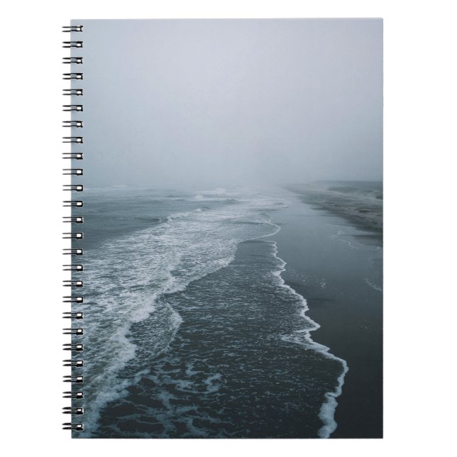 Cuaderno Bloc de notas de ondas oceánicas de línea costera  (Frente)