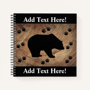 Cuaderno Bloc De Notas De Oso Negro Y Paws De Oso