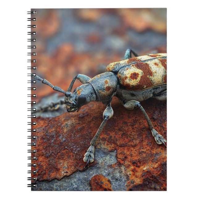Cuaderno Bloc de notas de óxido de escarabajo visto (Frente)