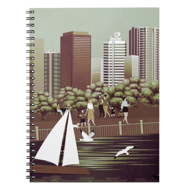 Cuaderno bloc de notas de paisaje urbano (Frente)