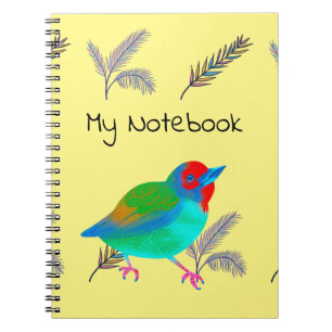 Cuaderno Bloc de notas de pájaro multicolor