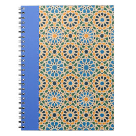 Cuaderno Bloc de notas de patrón de Boho azul en Bloom