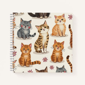 Cuaderno Bloc de notas de patrón de gato