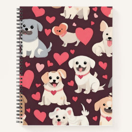 Cuaderno bloc de notas de patrón de impresión de perro