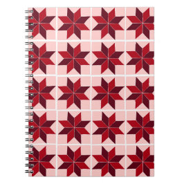 Cuaderno bloc de notas de patrón de tejido rojo