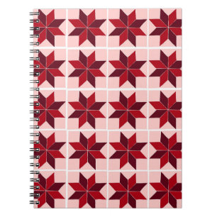 Cuaderno bloc de notas de patrón de tejido rojo