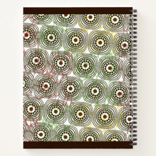 Cuaderno bloc de notas de patrón de tobillo verde marrón